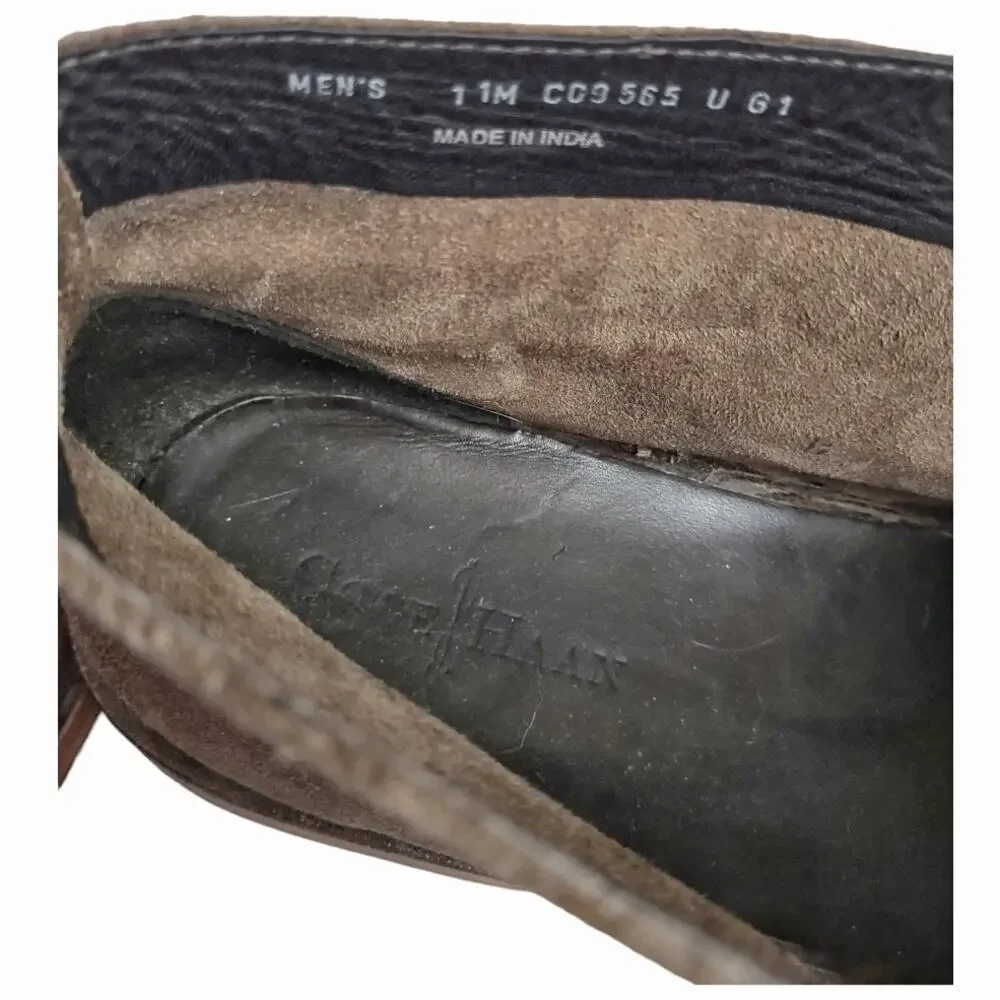 COLE HAAN Mens Brown Chukka Ankle Boots Sz 11 Leather Basic Suede Casual Shoes